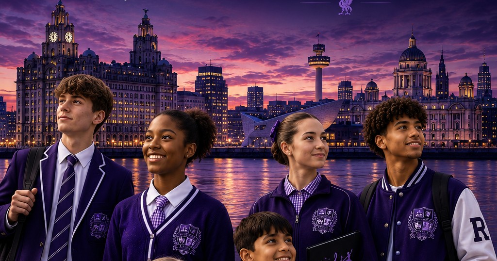 Liverpool skyline at dusk